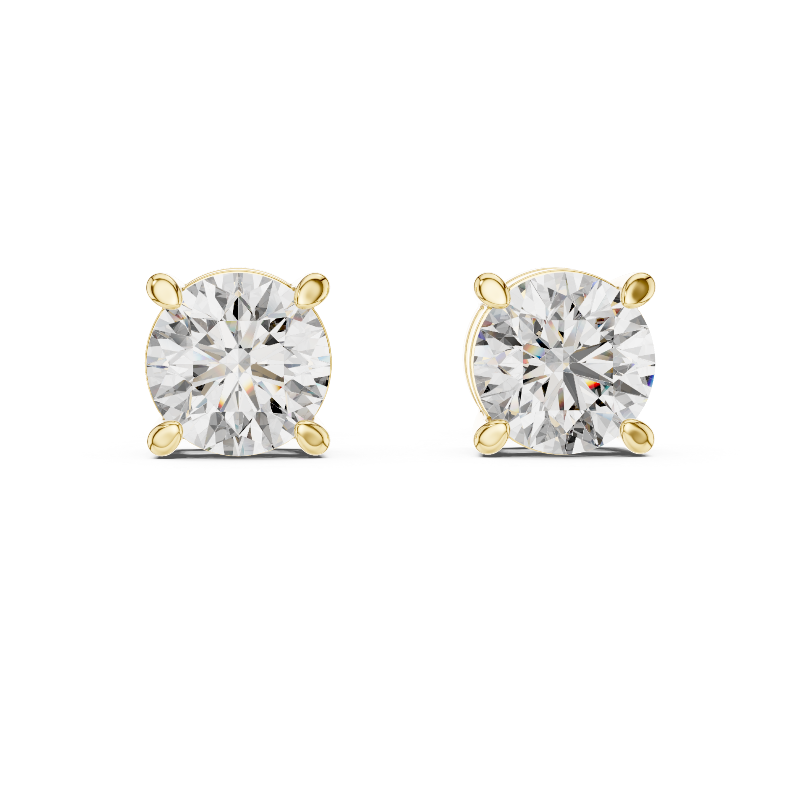  Gold Celestial Sparkle Stud Earrings Front View
