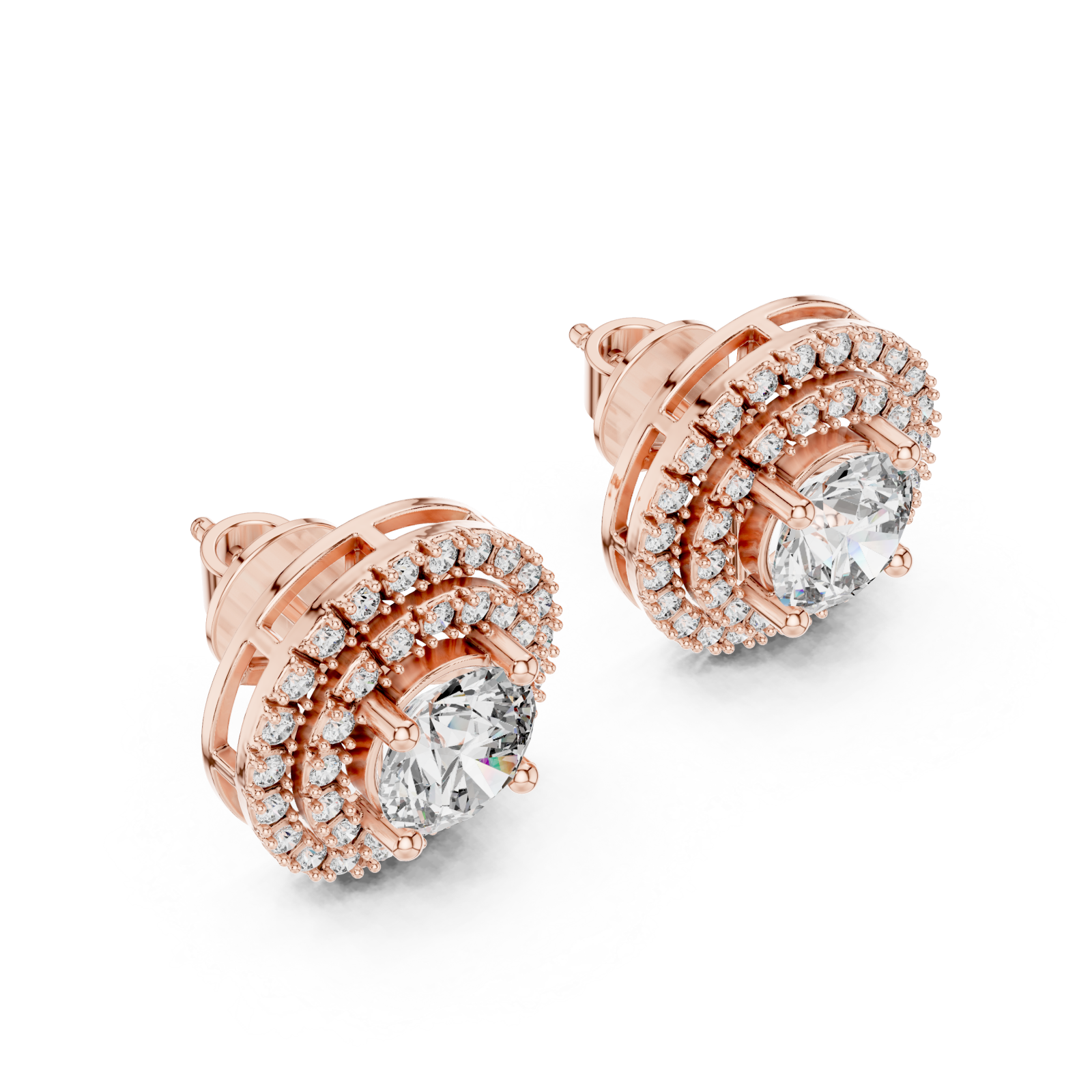  Rose Gold Celestial Bloom Stud Earrings Right View
