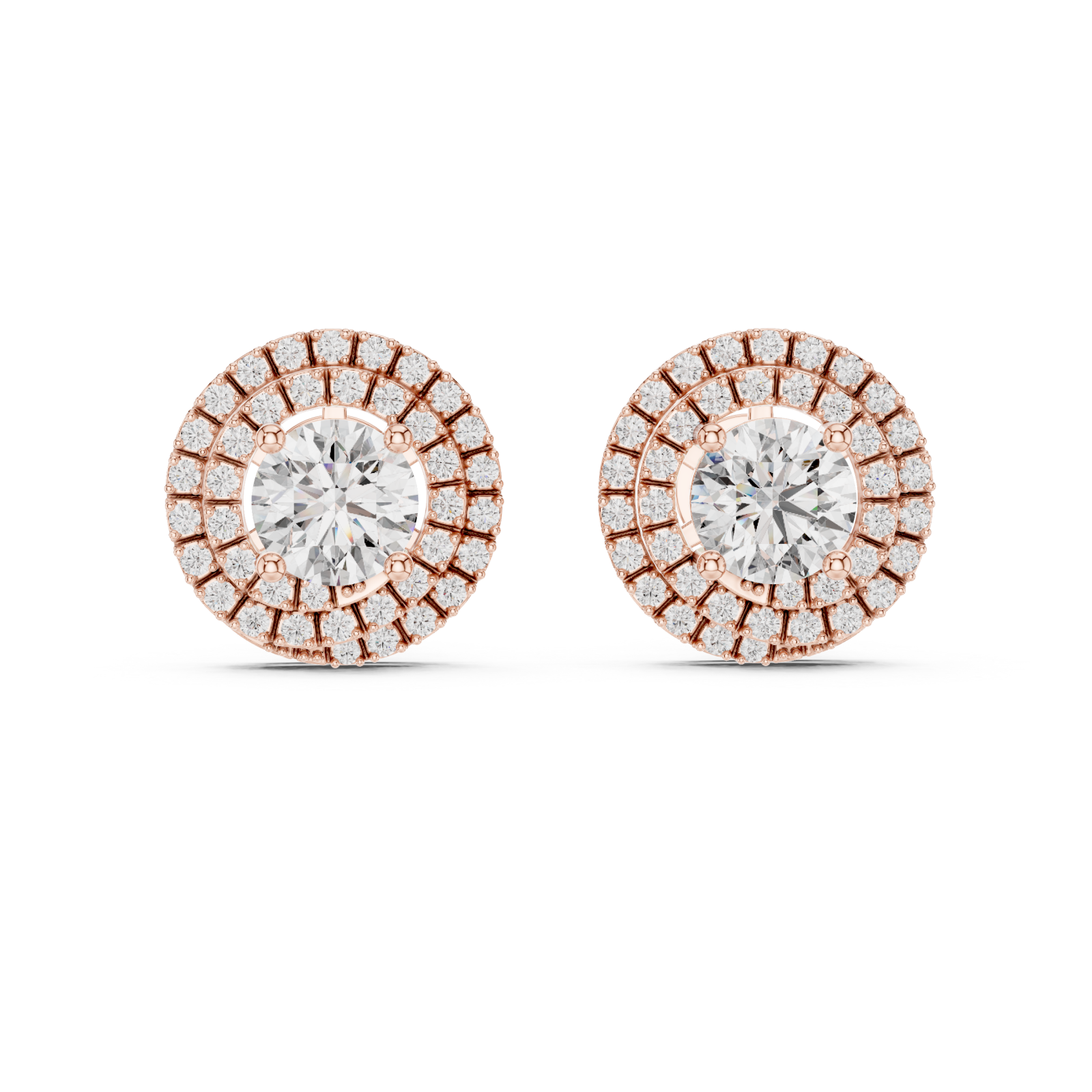  Rose Gold Celestial Bloom Stud Earrings Front View