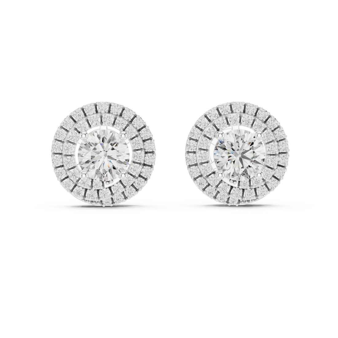  White Gold Celestial Bloom Stud Earrings Right View