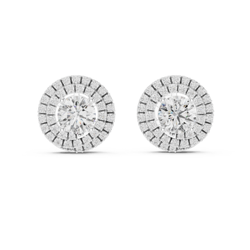  White Gold Celestial Bloom Stud Earrings Front View
