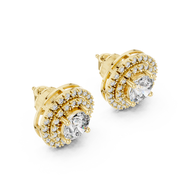 Gold Celestial Bloom Stud Earrings Right View