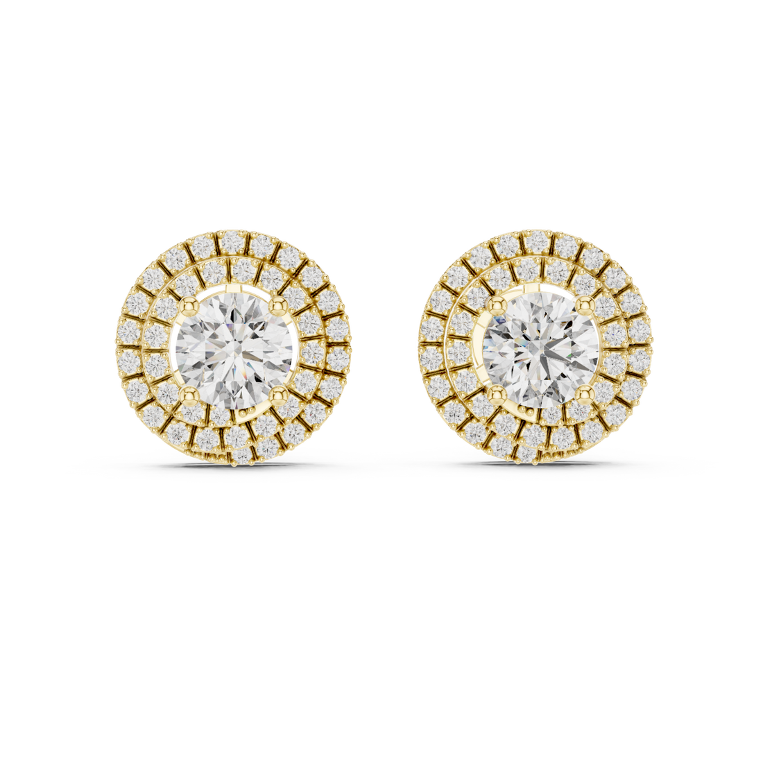 Gold Celestial Bloom Stud Earrings Right View