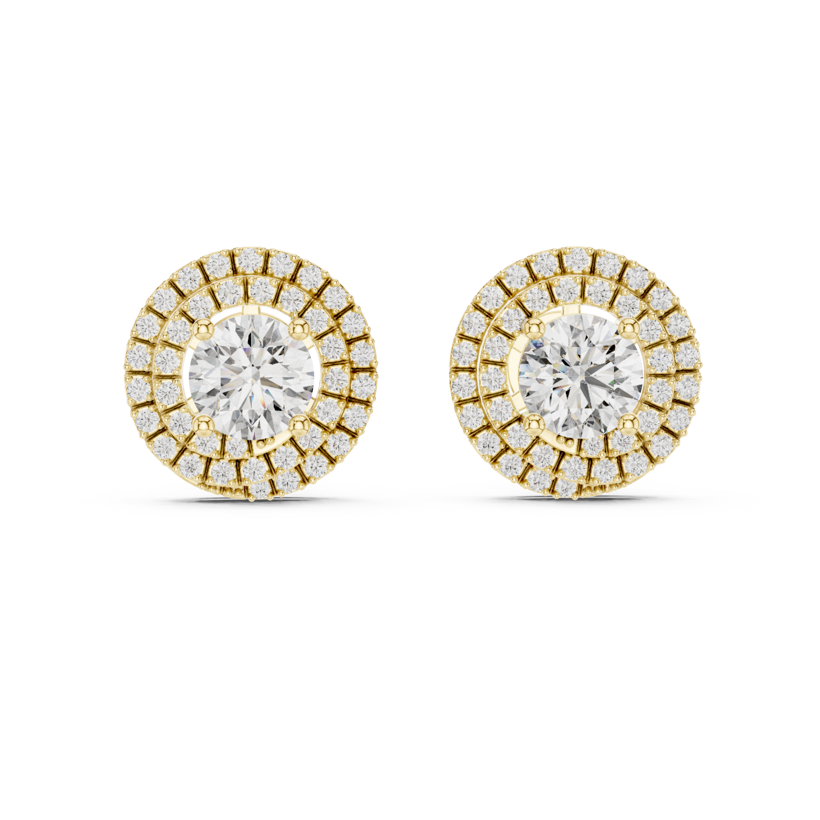  Gold Celestial Bloom Stud Earrings Front View