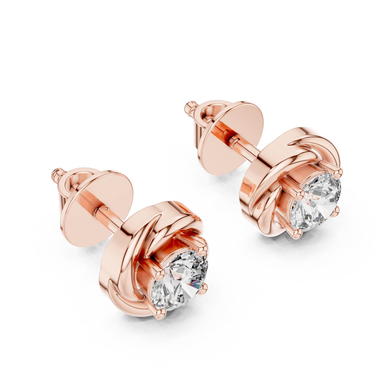  Rose Gold Eternal Embrace Stud Earrings Right View