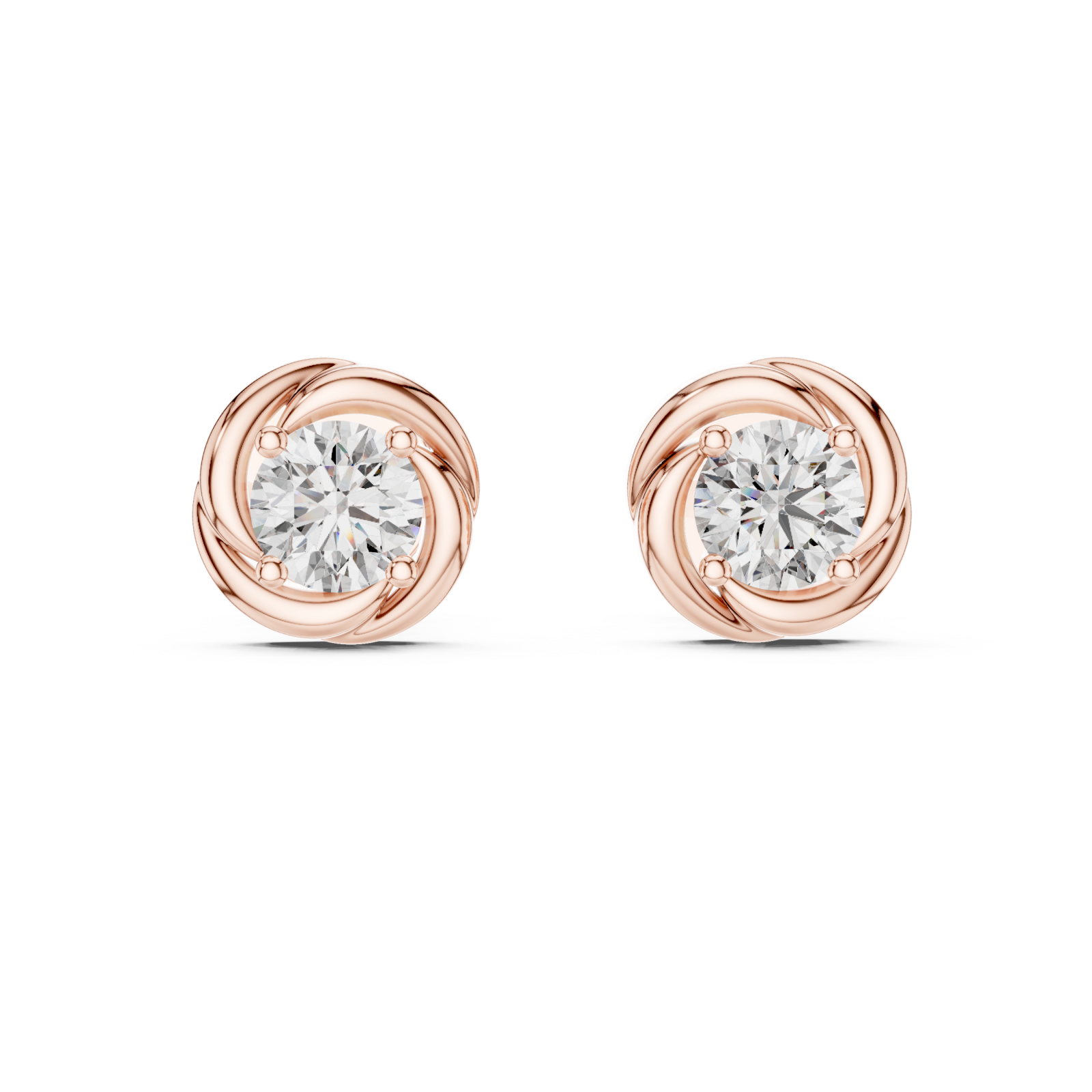  Rose Gold Eternal Embrace Stud Earrings Front View