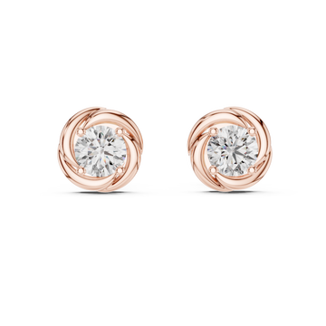  Rose Gold Eternal Embrace Stud Earrings Front View