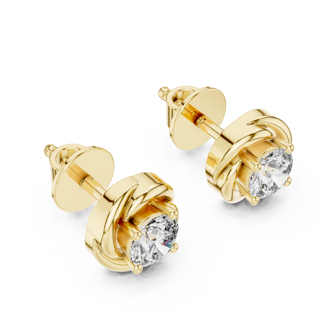 Gold Eternal Embrace Stud Earrings Right View