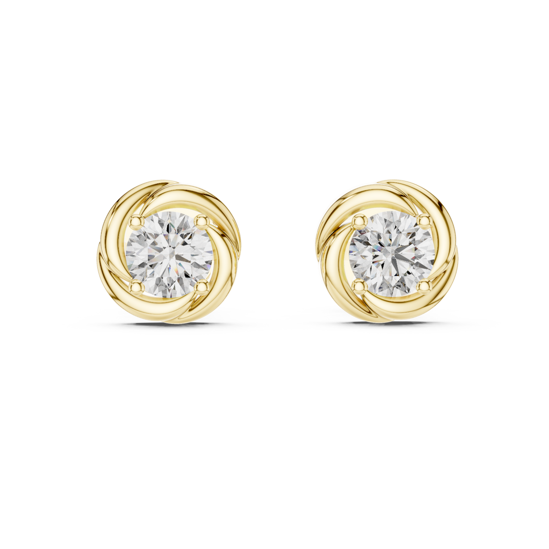Gold Eternal Embrace Stud Earrings Right View