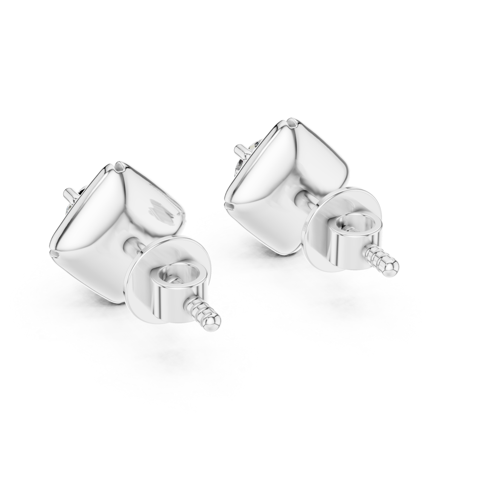  White Gold Lustrous Harmony Stud Earrings Side View