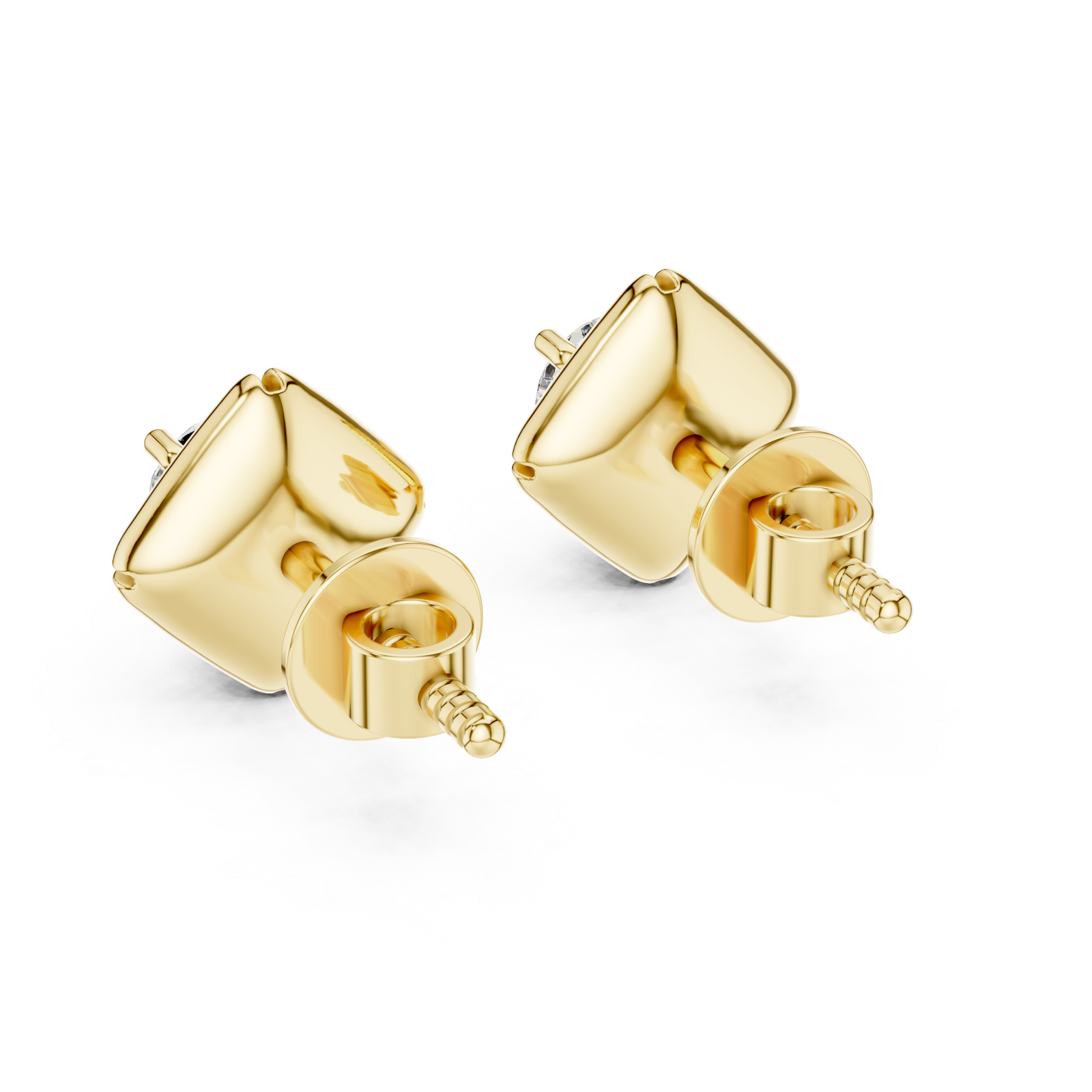  Gold Lustrous Harmony Stud Earrings Side View