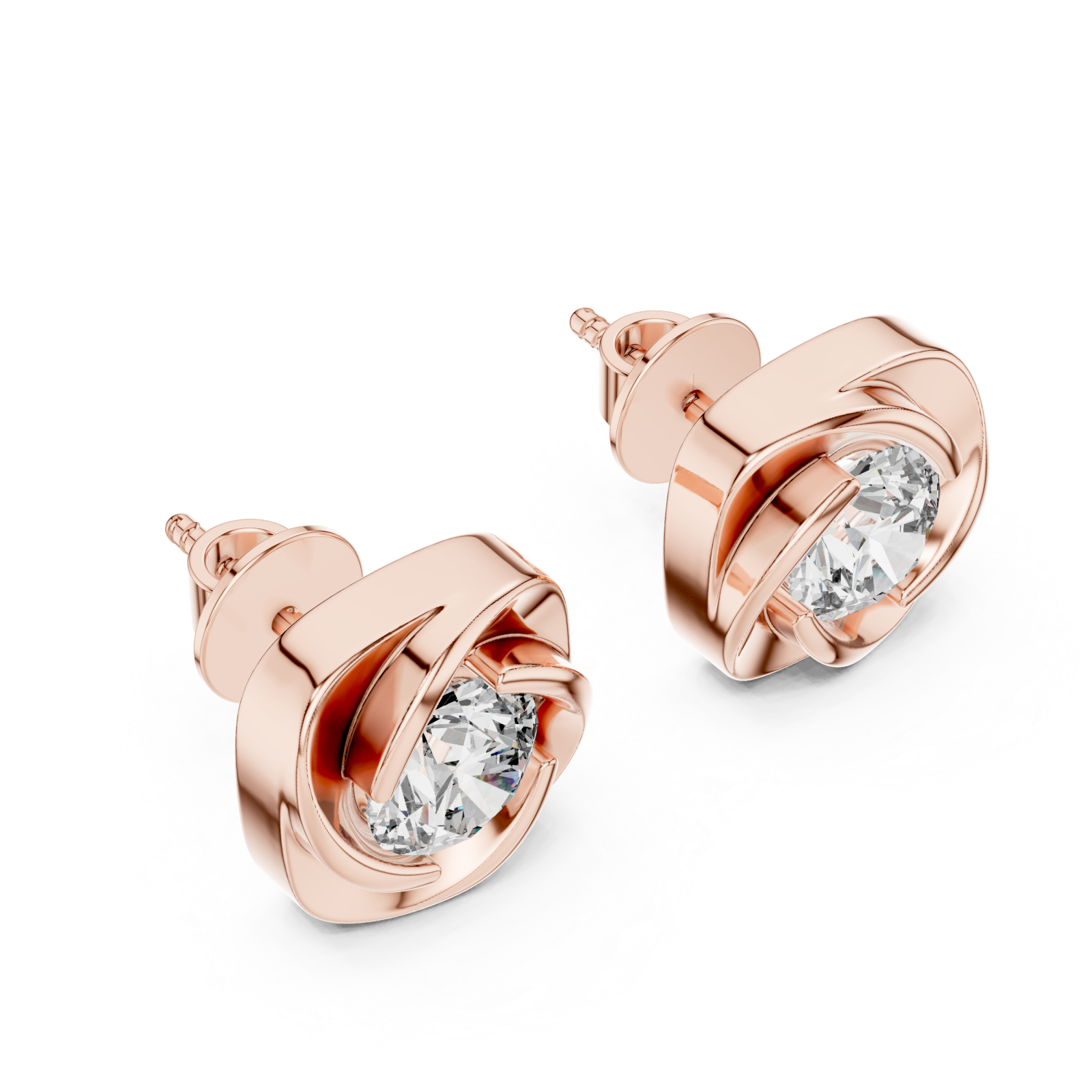  Rose Gold Twilight Embrace Stud Earrings Right View
