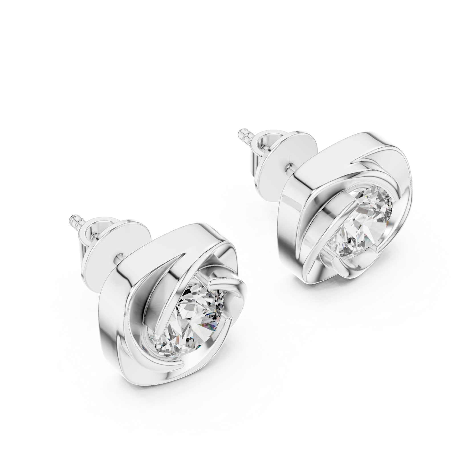  White Gold Twilight Embrace Stud Earrings Right View