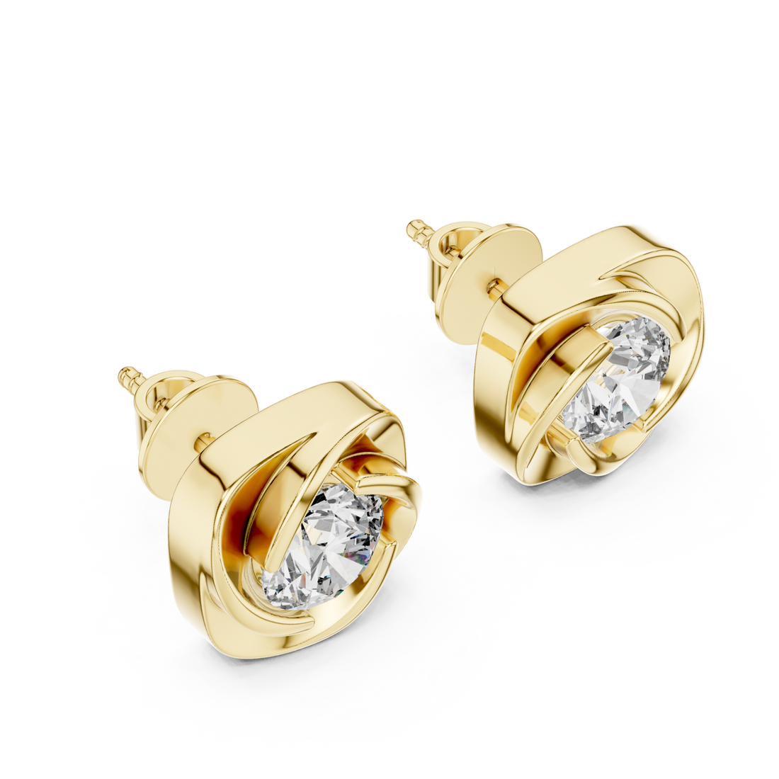 Gold Twilight Embrace Stud Earrings Right View