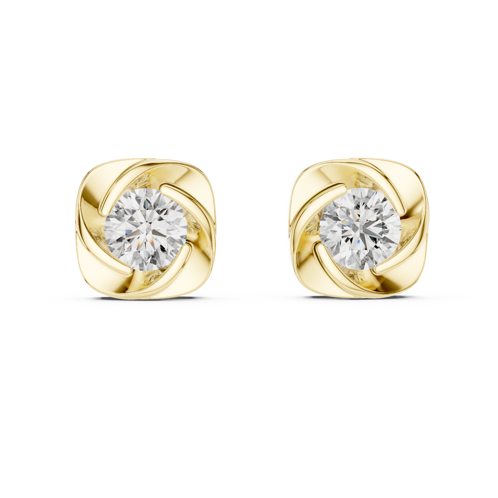  Gold Twilight Embrace Stud Earrings Front View