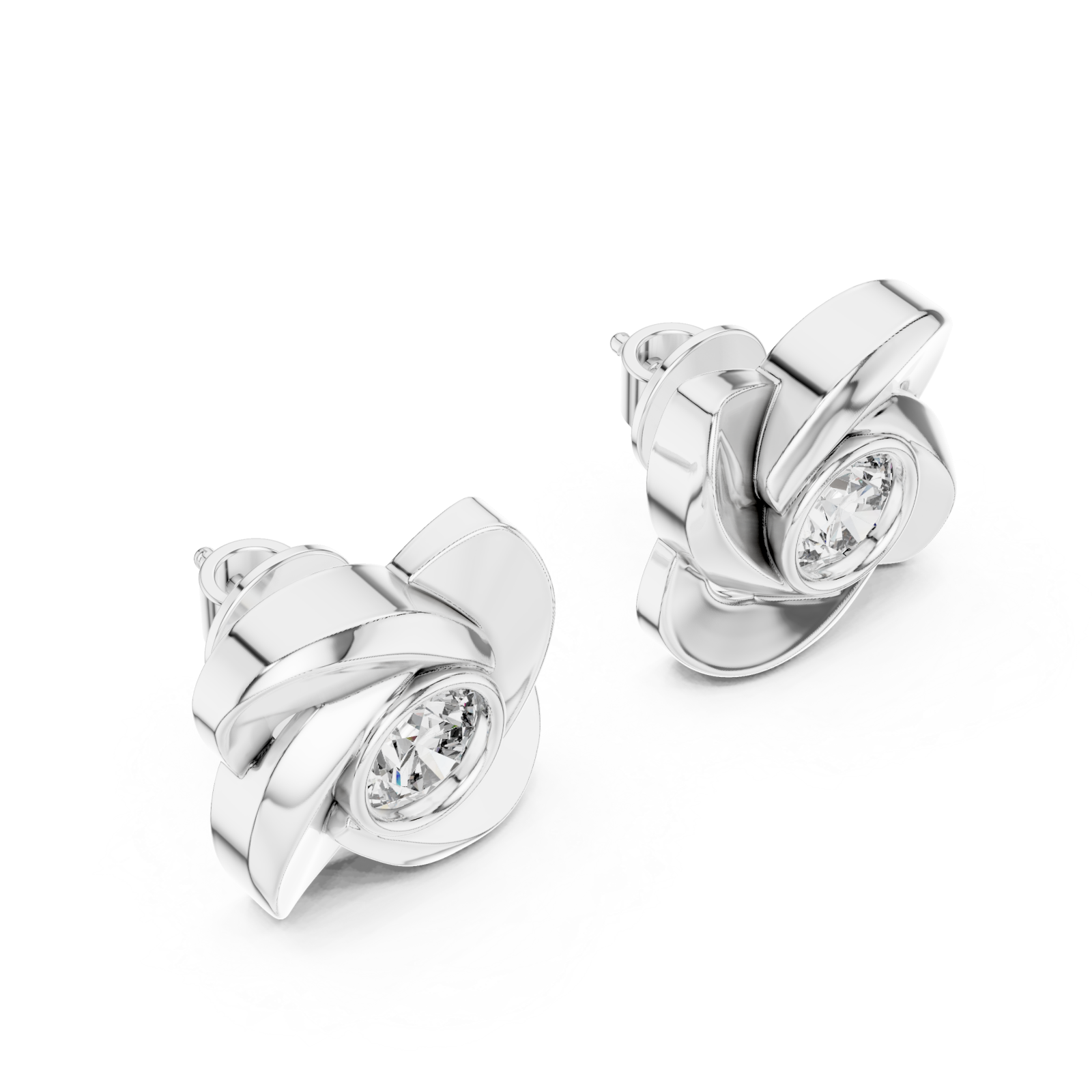  White Gold Roselle Embrace Stud Earrings Right View