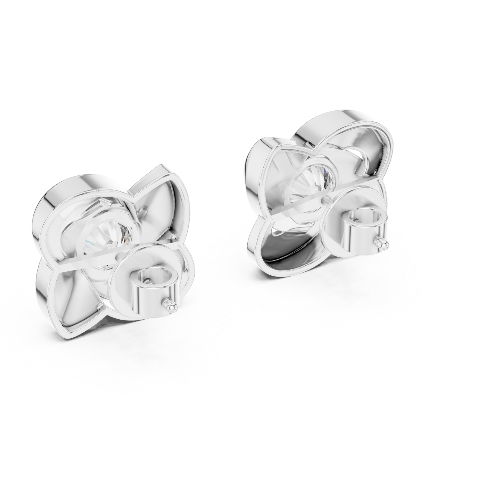  White Gold Roselle Embrace Stud Earrings Side View