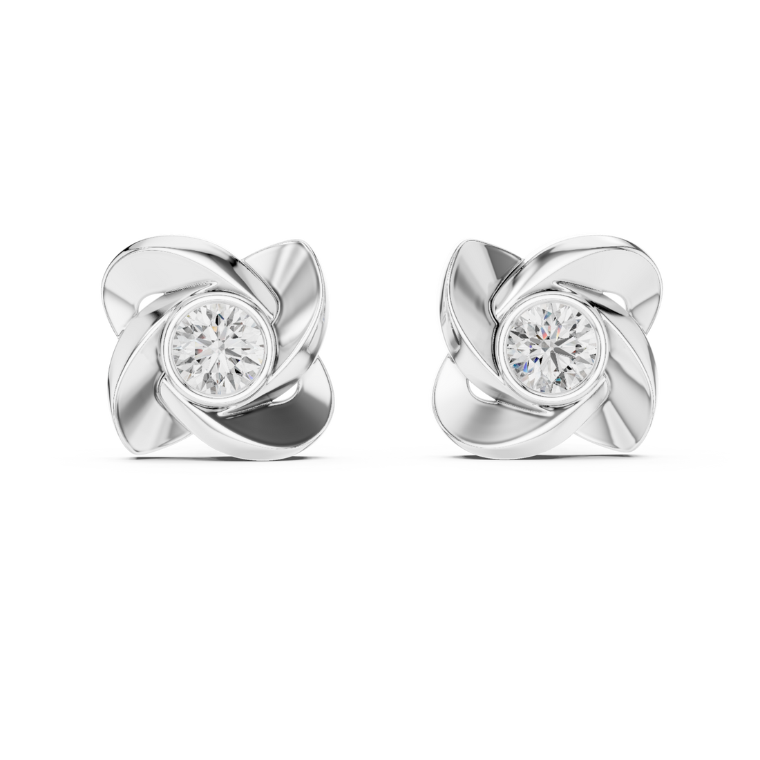  White Gold Roselle Embrace Stud Earrings Right View