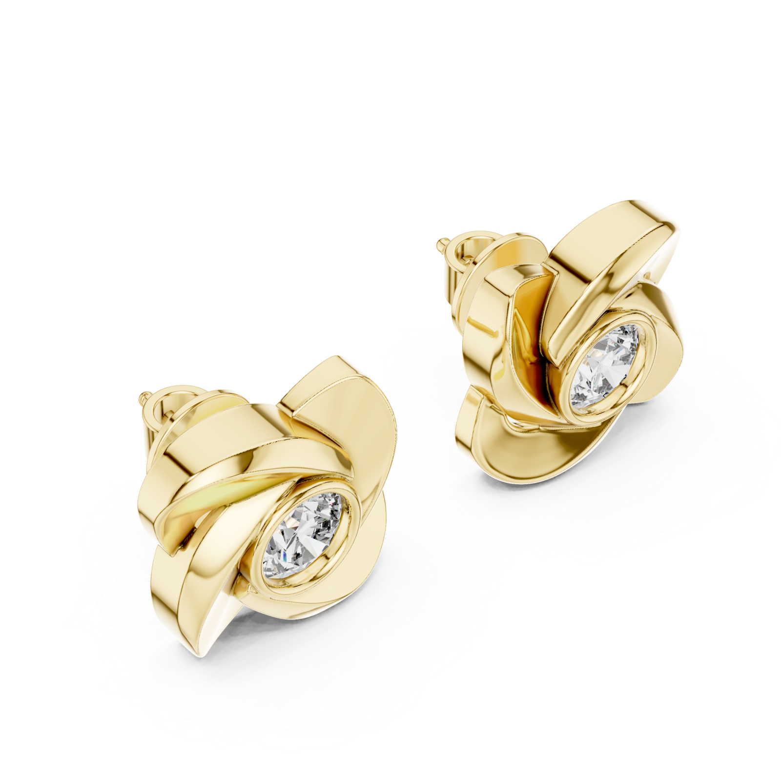 Gold Roselle Embrace Stud Earrings Right View