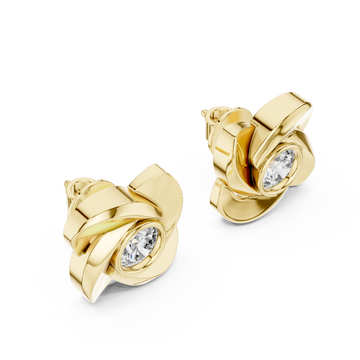 Gold Roselle Embrace Stud Earrings Right View