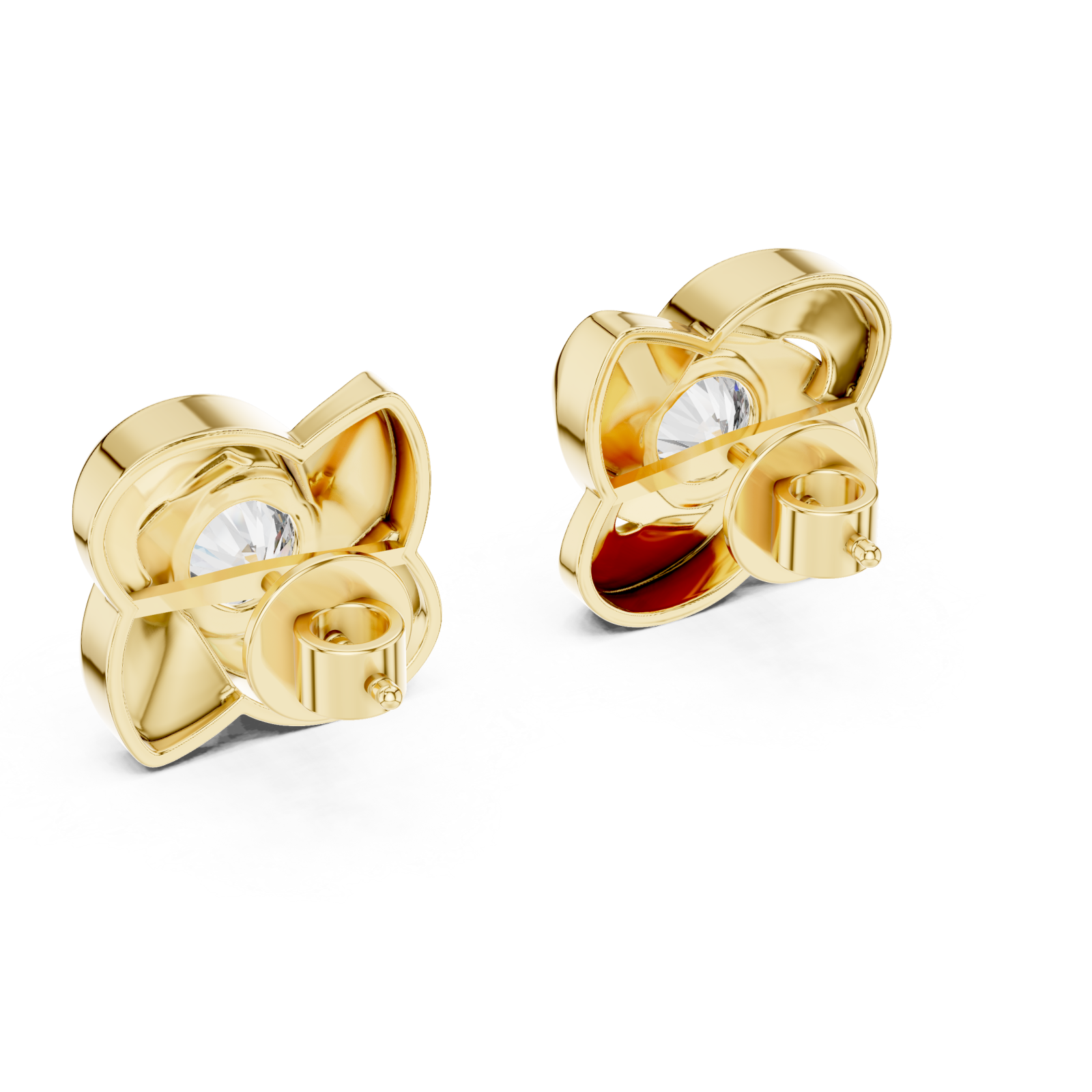  Gold Roselle Embrace Stud Earrings Side View