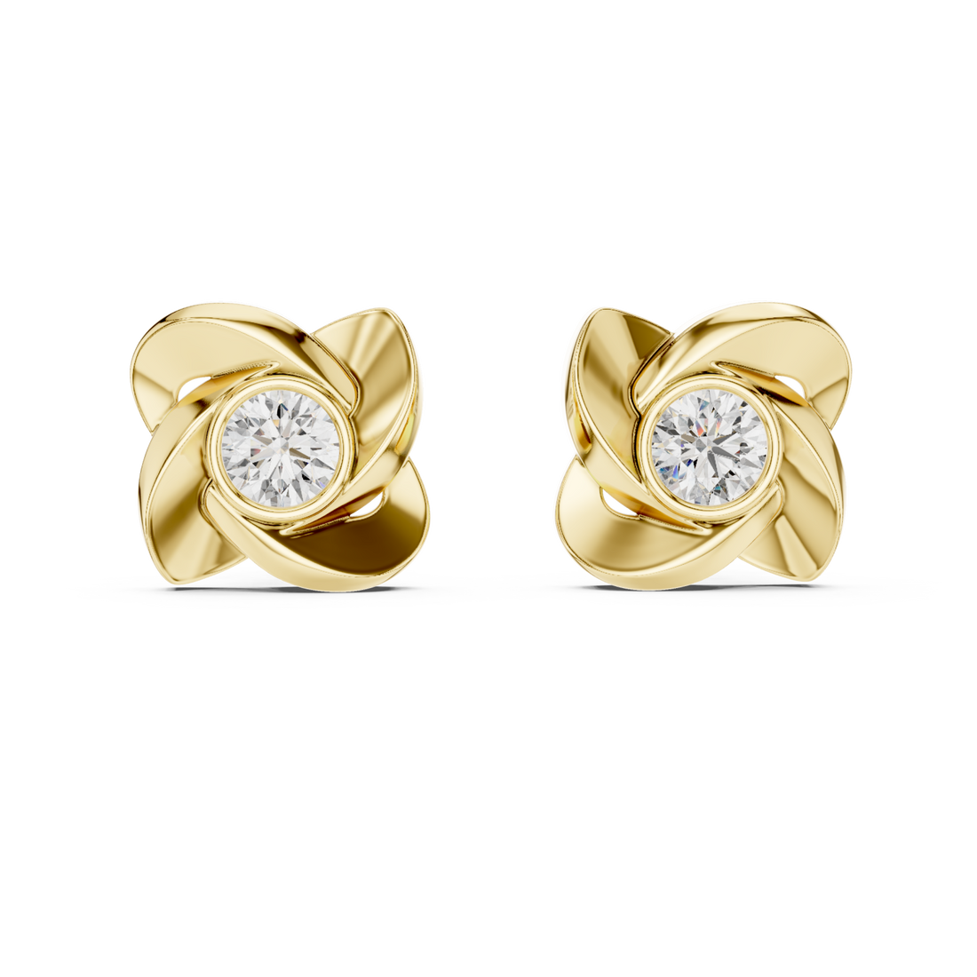 Gold Roselle Embrace Stud Earrings Right View