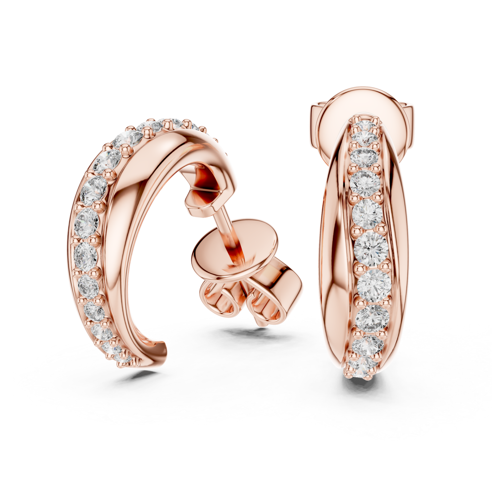  Rose Gold Luminous Petal Swing Earrings Left View