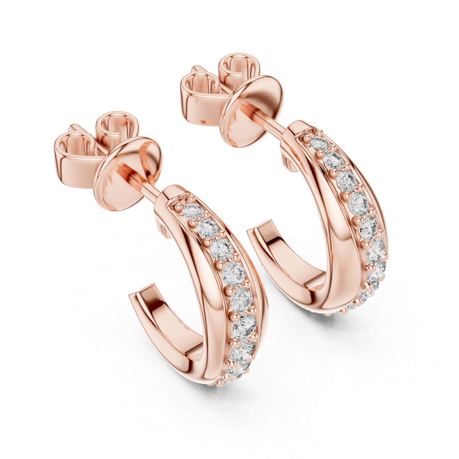  Rose Gold Luminous Petal Swing Earrings Right View