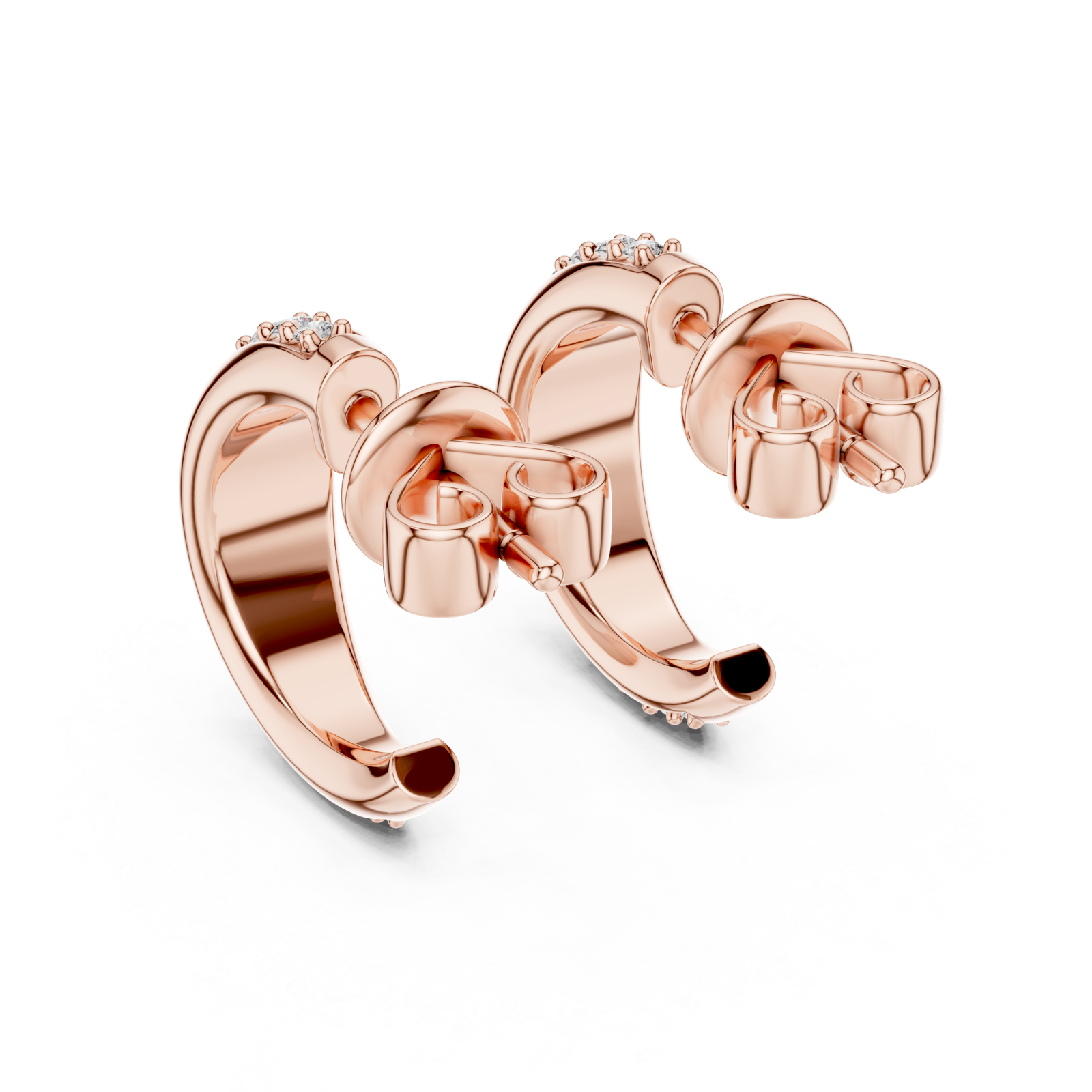  Rose Gold Luminous Petal Swing Earrings Side View
