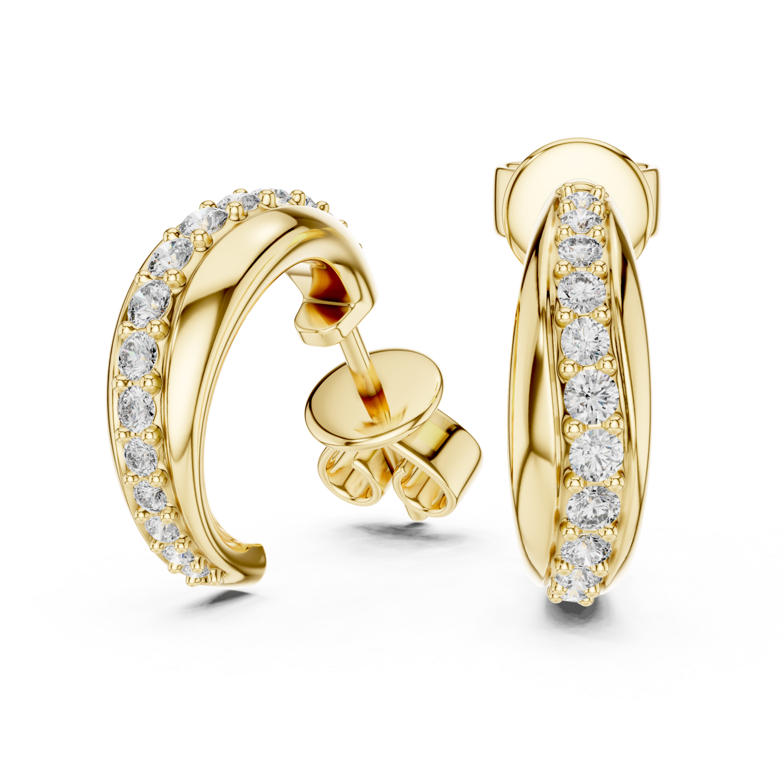  Gold Luminous Petal Swing Earrings Left View