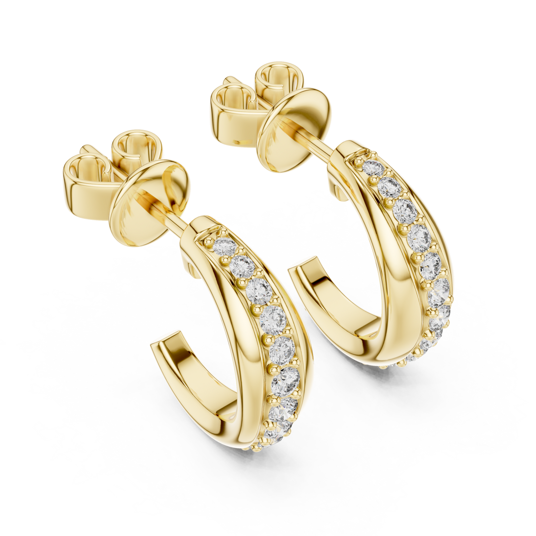 Gold Luminous Petal Swing Earrings Right View