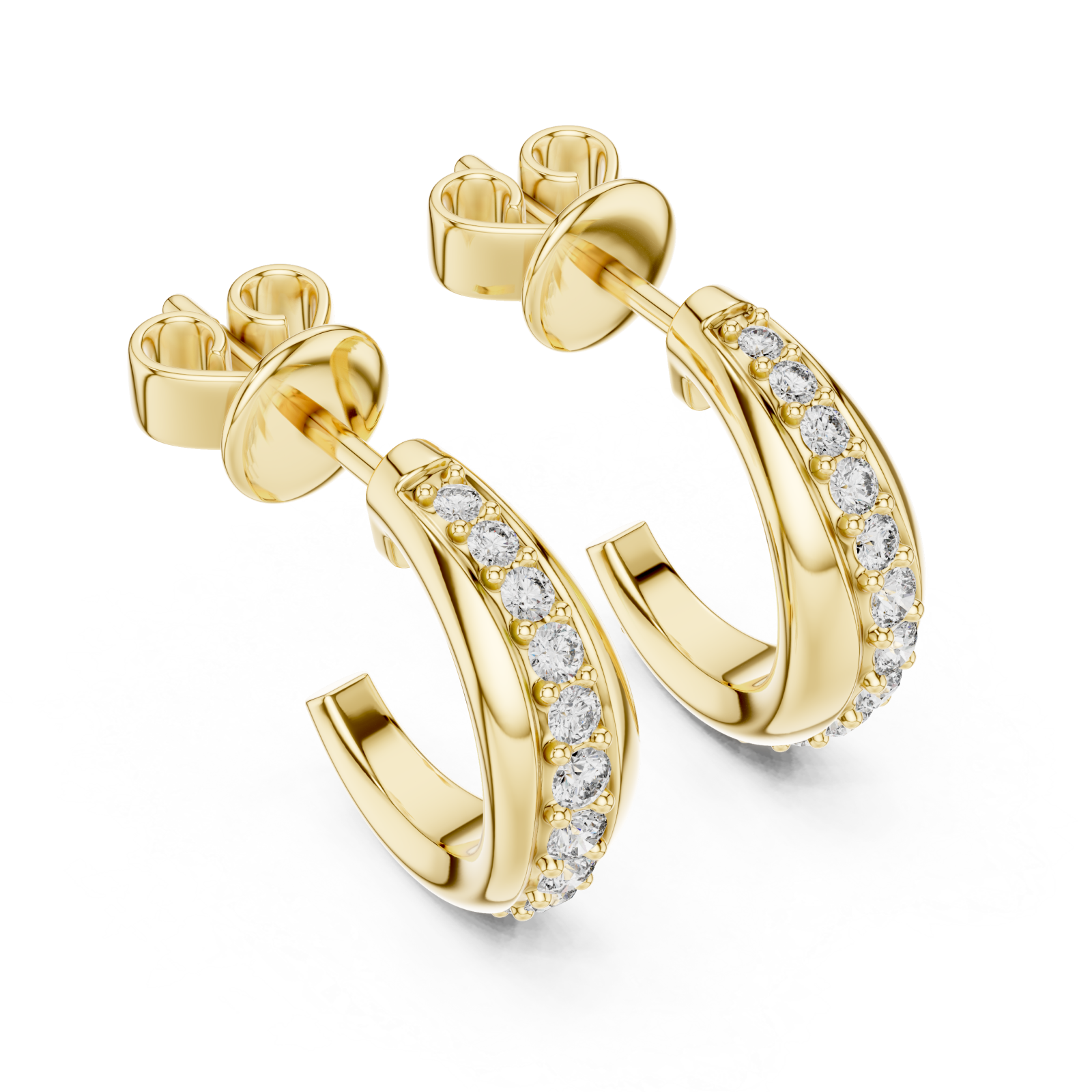 Gold Luminous Petal Swing Earrings Right View