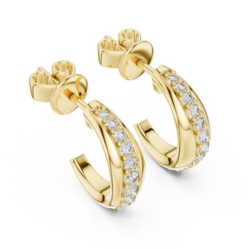 Gold Luminous Petal Swing Earrings Right View