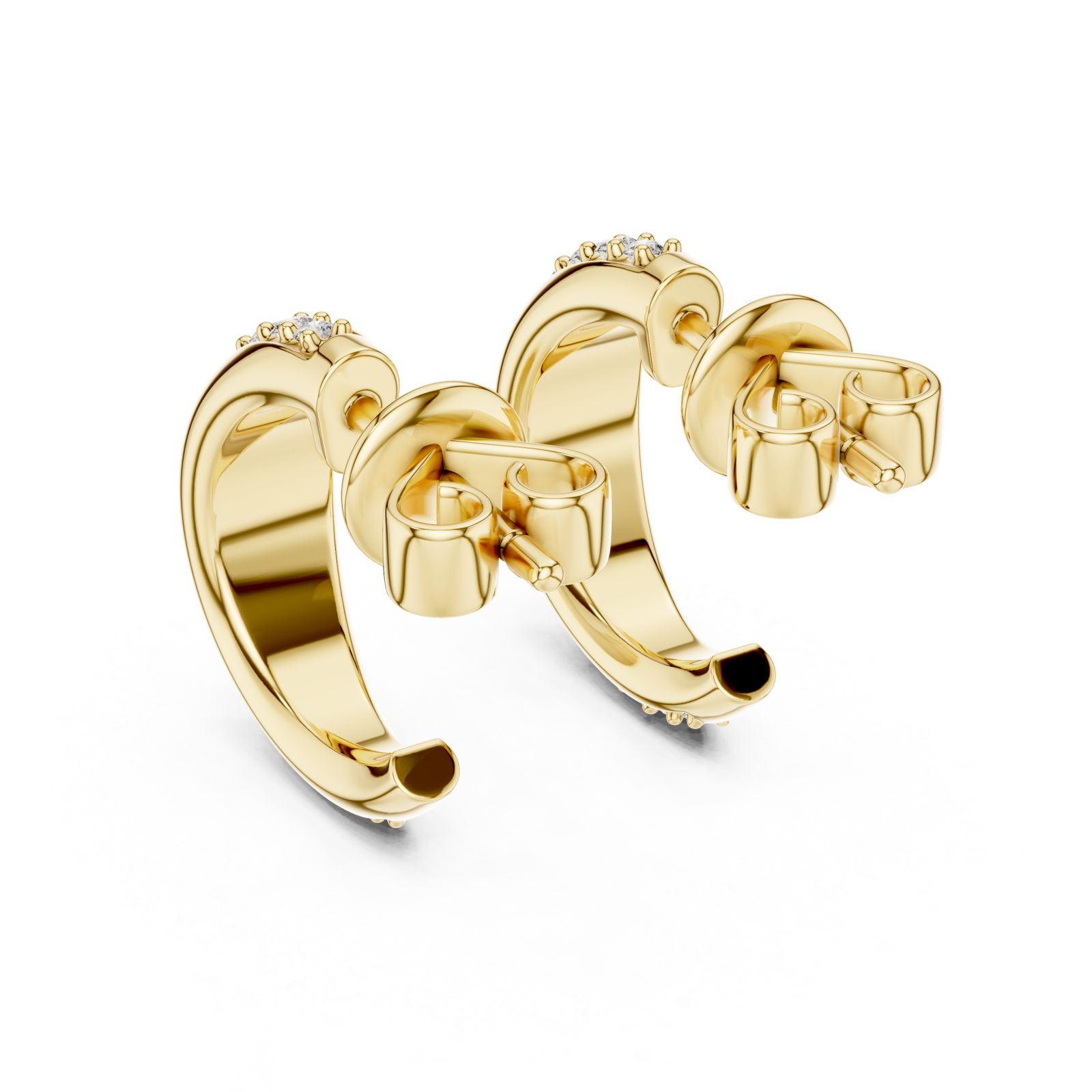  Gold Luminous Petal Swing Earrings Side View