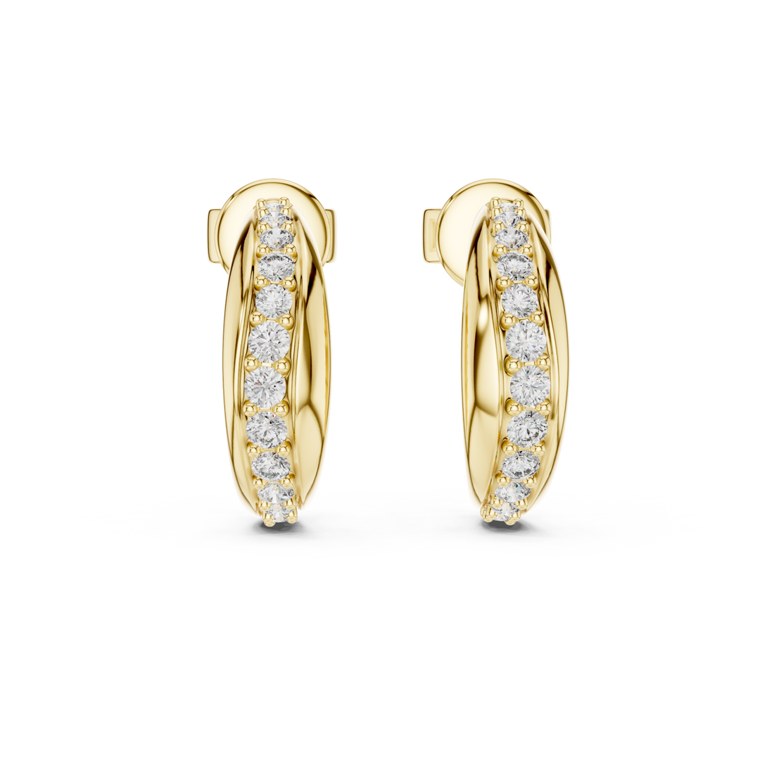 Gold Luminous Petal Swing Earrings Right View
