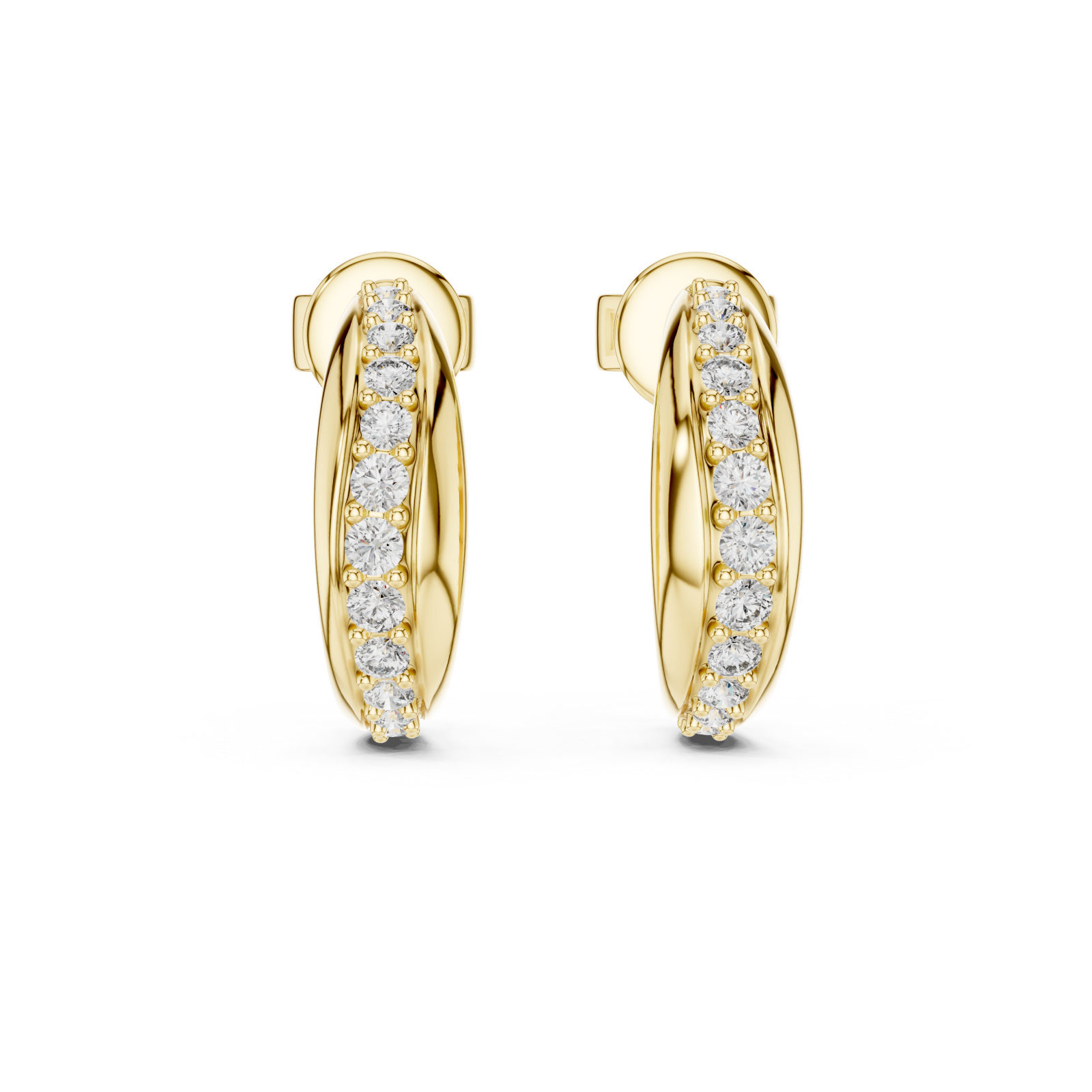  Gold Luminous Petal Swing Earrings Front View