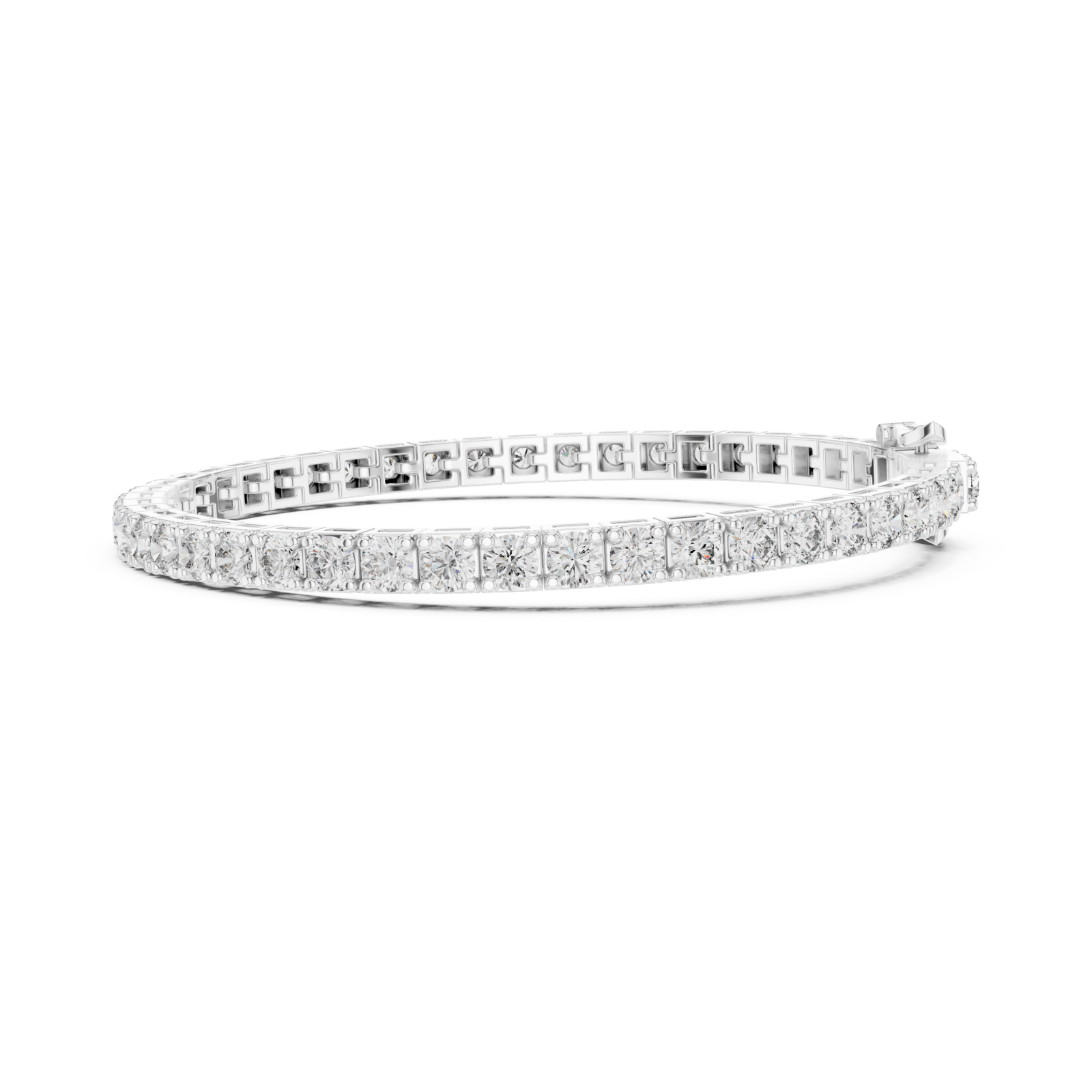  White Gold Celestial Radiance Charm Bracelet Side View