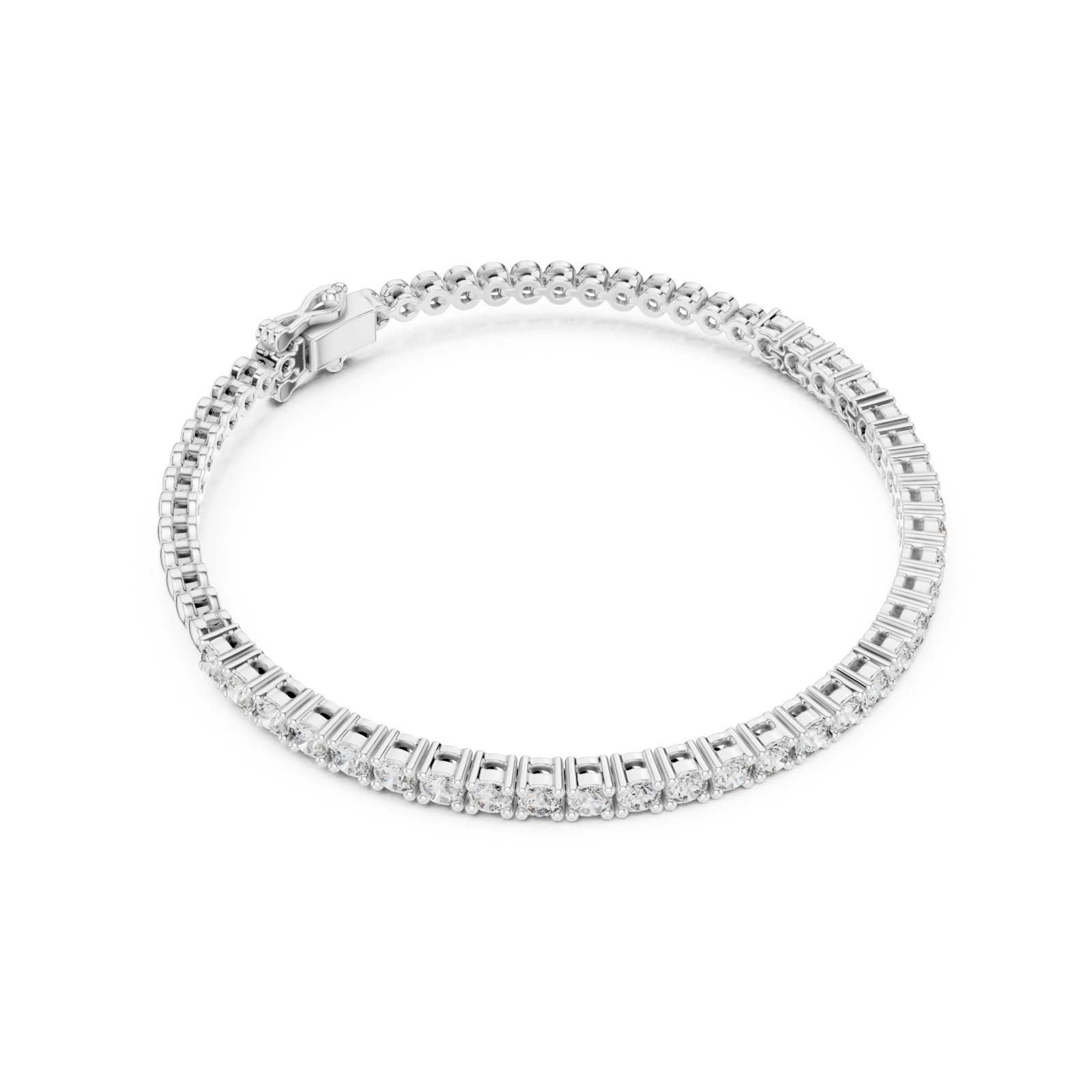  White Gold Twilight Embrace Sparkle Bracelet Front View