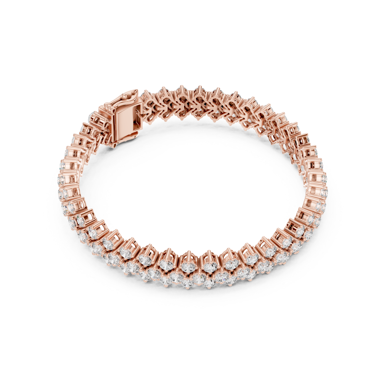  Rose Gold Eternal Grace Layered Sparkle Bracelet Front View