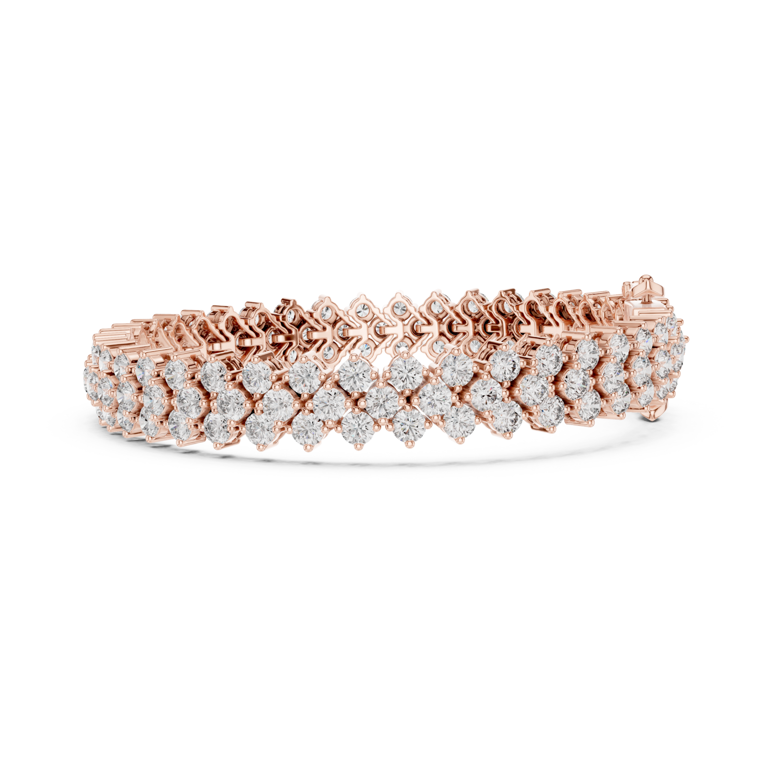  Rose Gold Eternal Grace Layered Sparkle Bracelet Side View