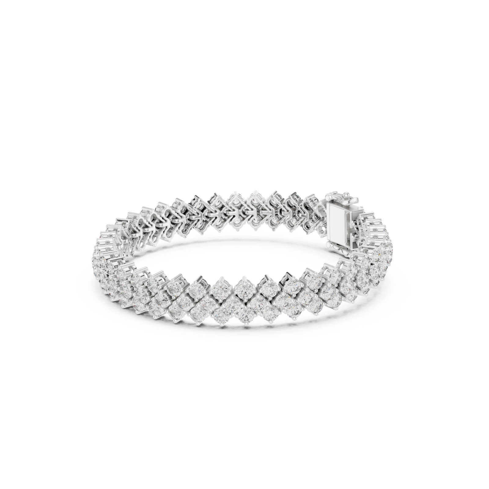  White Gold Eternal Grace Layered Sparkle Bracelet Left View