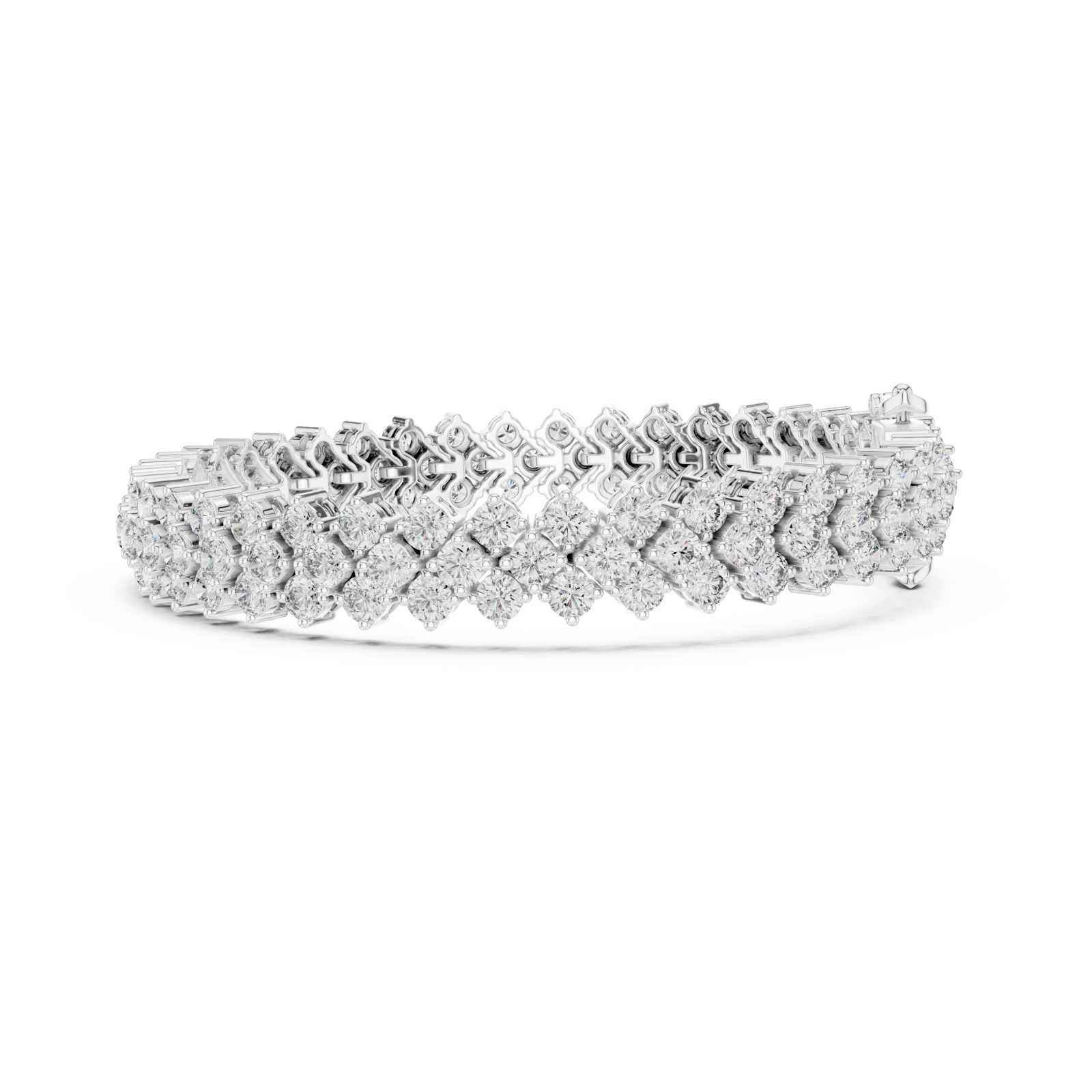  White Gold Eternal Grace Layered Sparkle Bracelet Side View