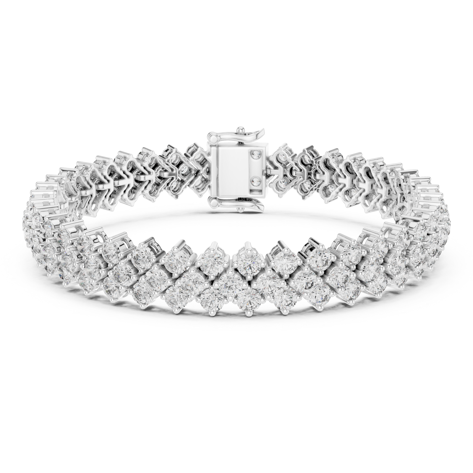  White Gold Eternal Grace Layered Sparkle Bracelet Right View