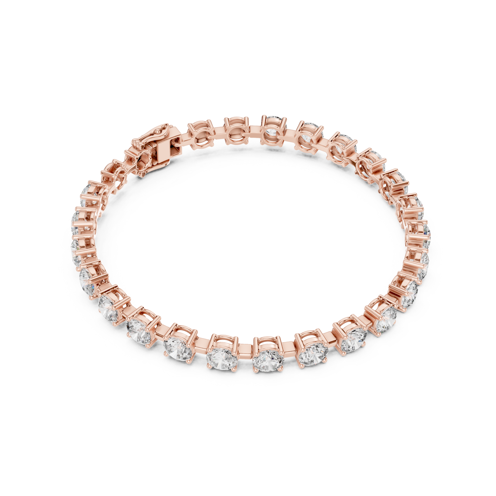  Rose Gold Eternal Glow Tennis Lineage Bracelet Front View