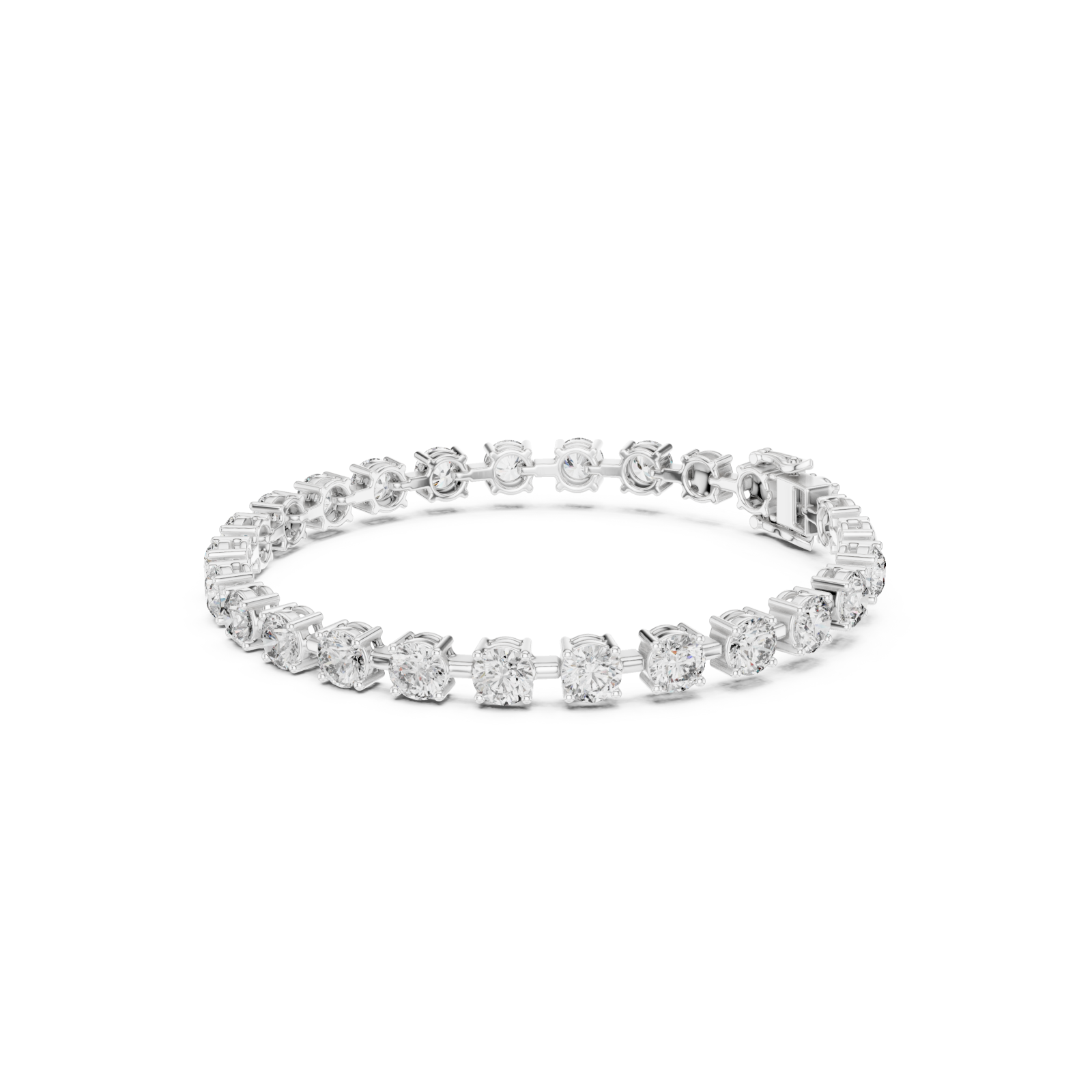  White Gold Eternal Glow Tennis Lineage Bracelet Left View