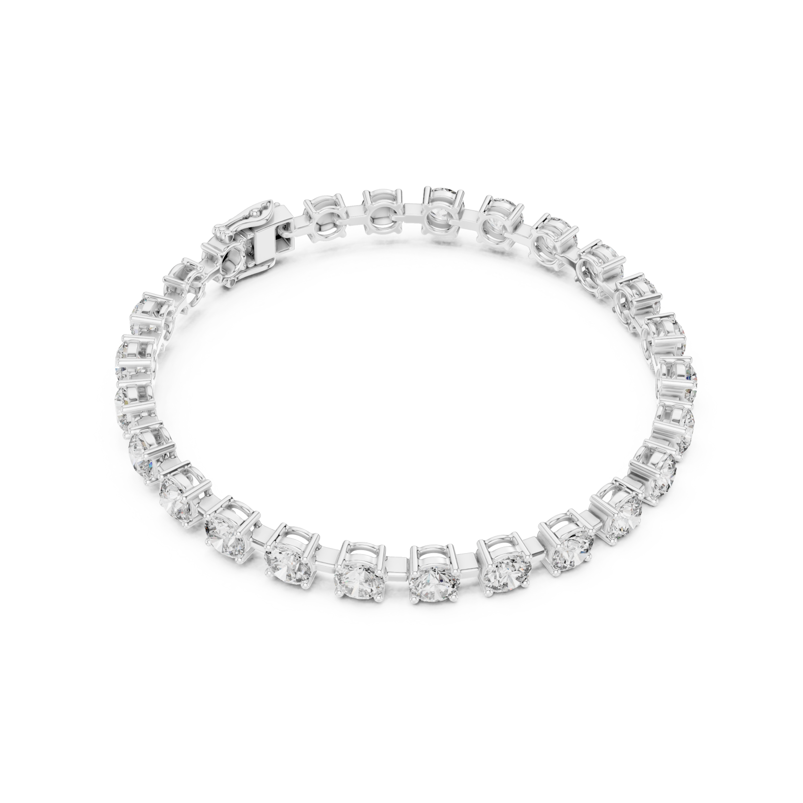  White Gold Eternal Glow Tennis Lineage Bracelet Front View