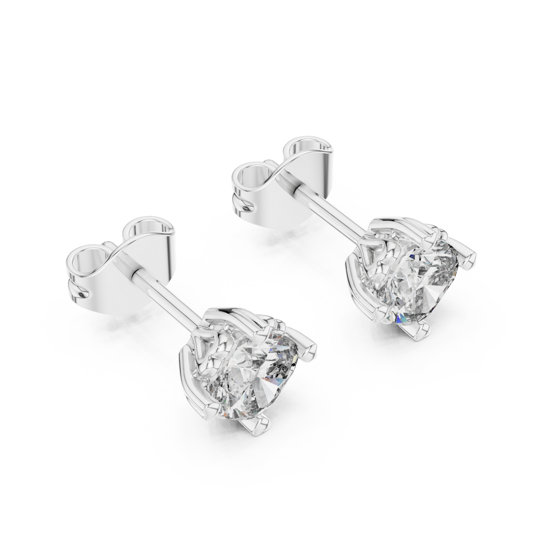  White Gold Radiant Clarity Solitaire Studs Right View