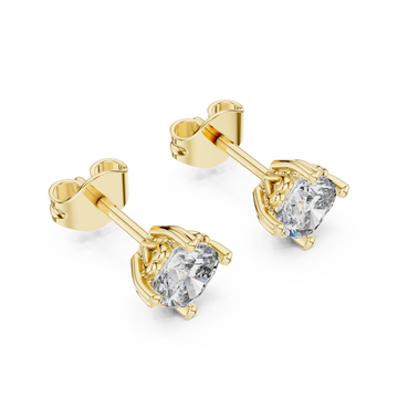 Gold Radiant Clarity Solitaire Studs Right View