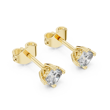 Gold Radiant Solitude Stud Earrings Right View