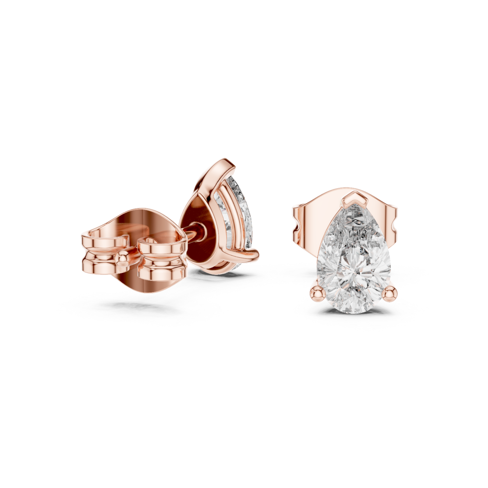  Rose Gold Luminous Pure Simple Stud Earrings Left View